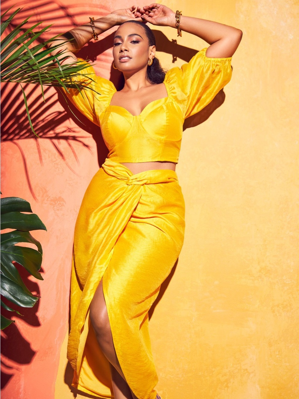 ELOQUII x Melissa Mercedes yellow Two-piece skirt set size 14W